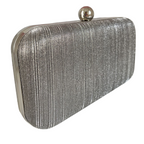 Bolsa Festa Clutch Tecido Brilho Prata Grafite - ReUse