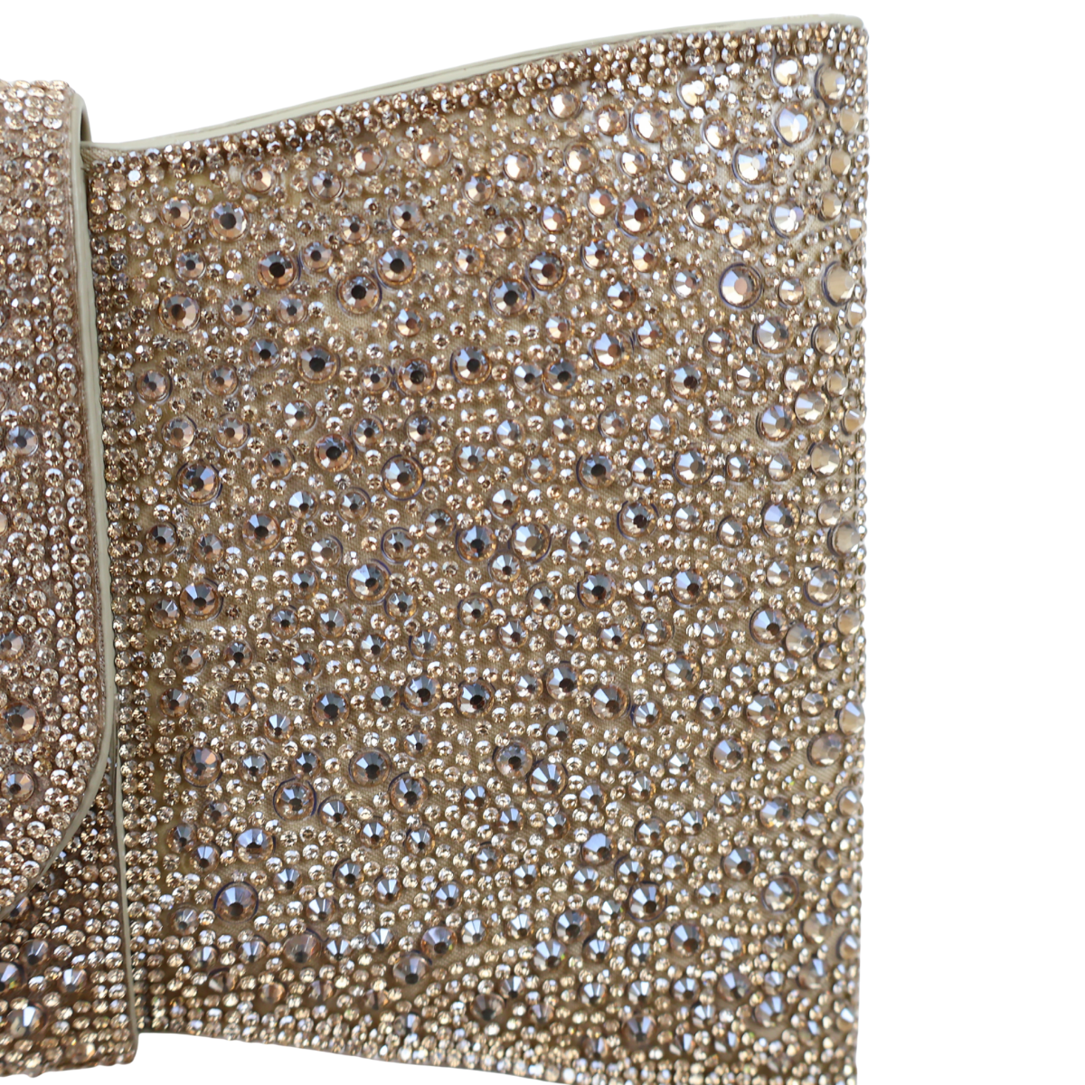 Bolsa Carteira de Festa Clutch Pedraria Dourada