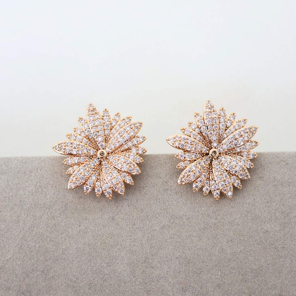 Brinco Dourado e Cristais Translúcidos - Semijoia