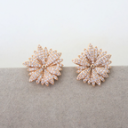 Brinco Dourado e Cristais Translúcidos - Semijoia