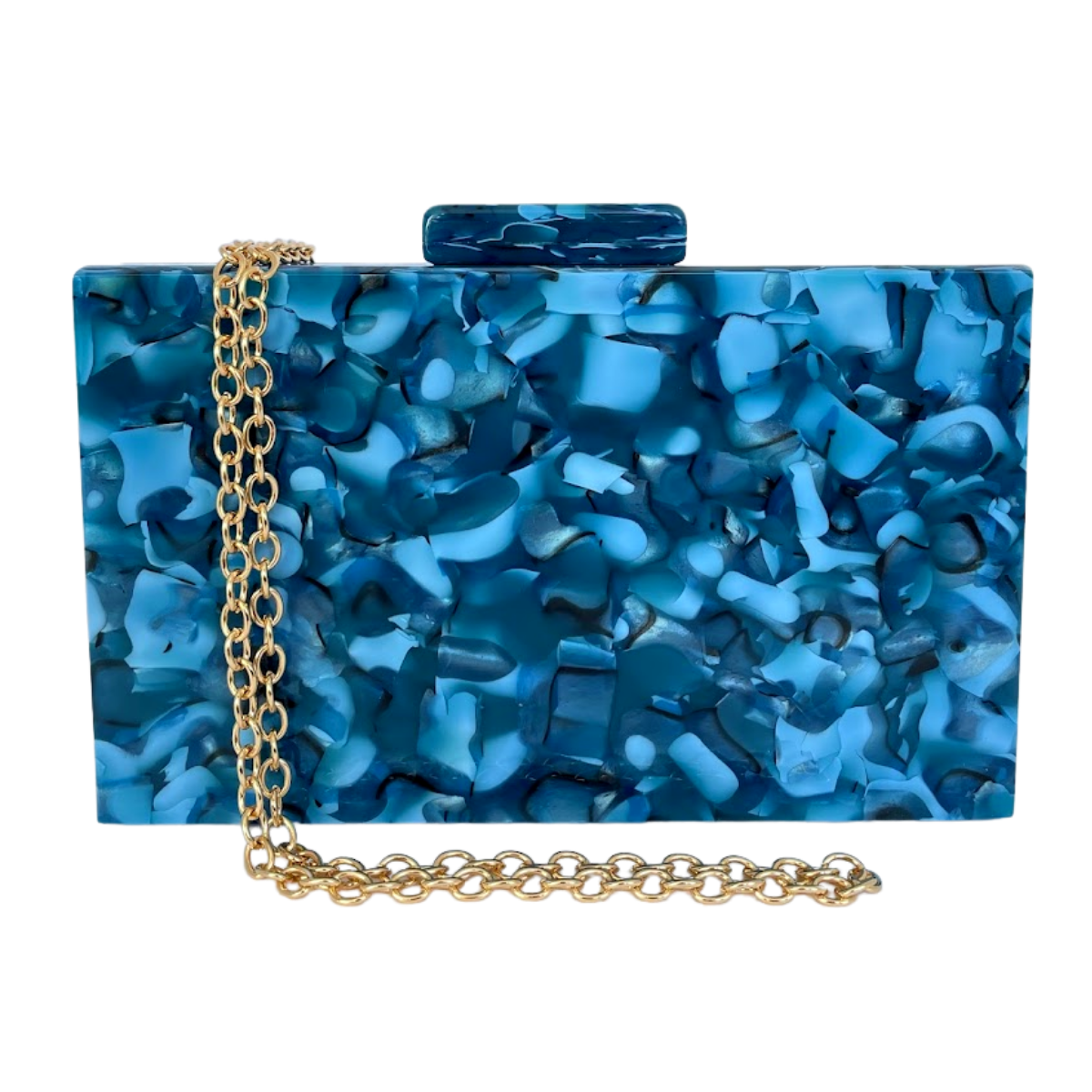 Bolsa de Festa Clutch Acrílico Rajada Azul