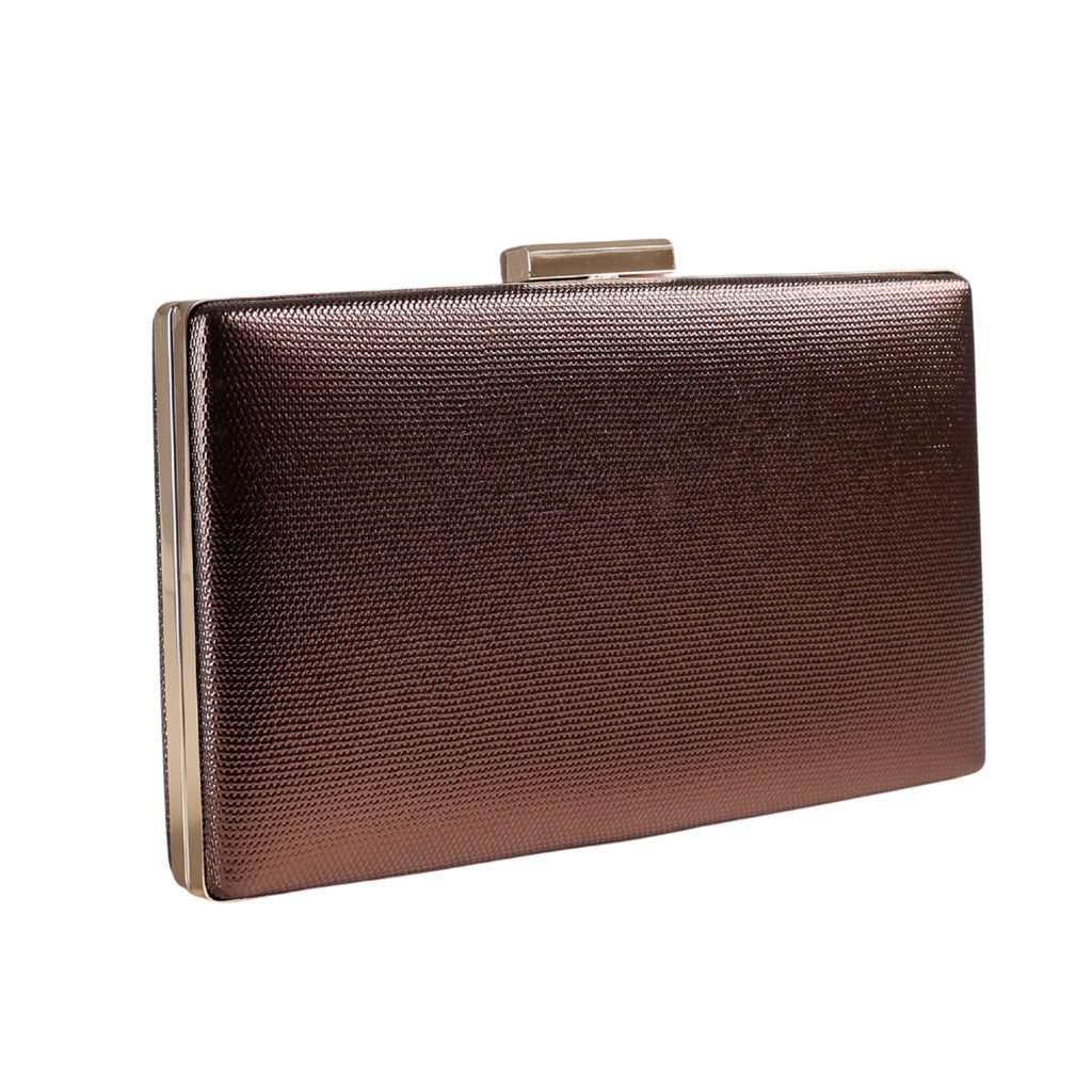 Bolsa Festa Clutch Metalizada Marrom Bronze