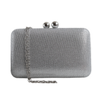 Bolsa de Festa Clutch Malha Prata