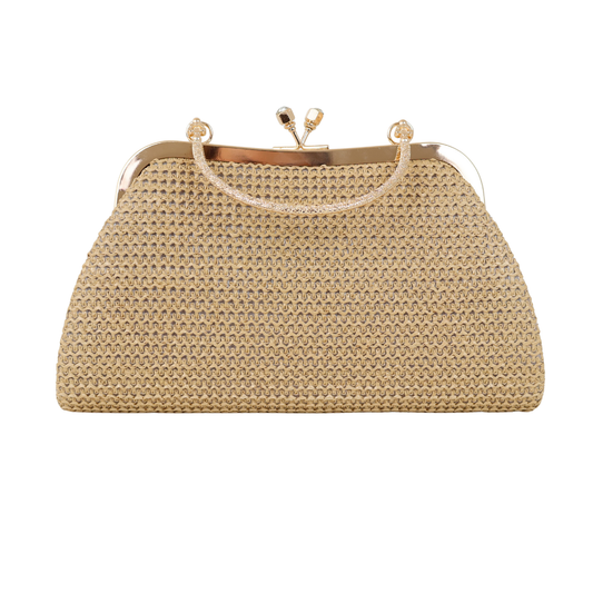 Bolsa Pouch Festa Clutch Palha Bege