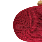Bolsa de Festa Clutch Corda Trançada Oval Vermelha - ReUse