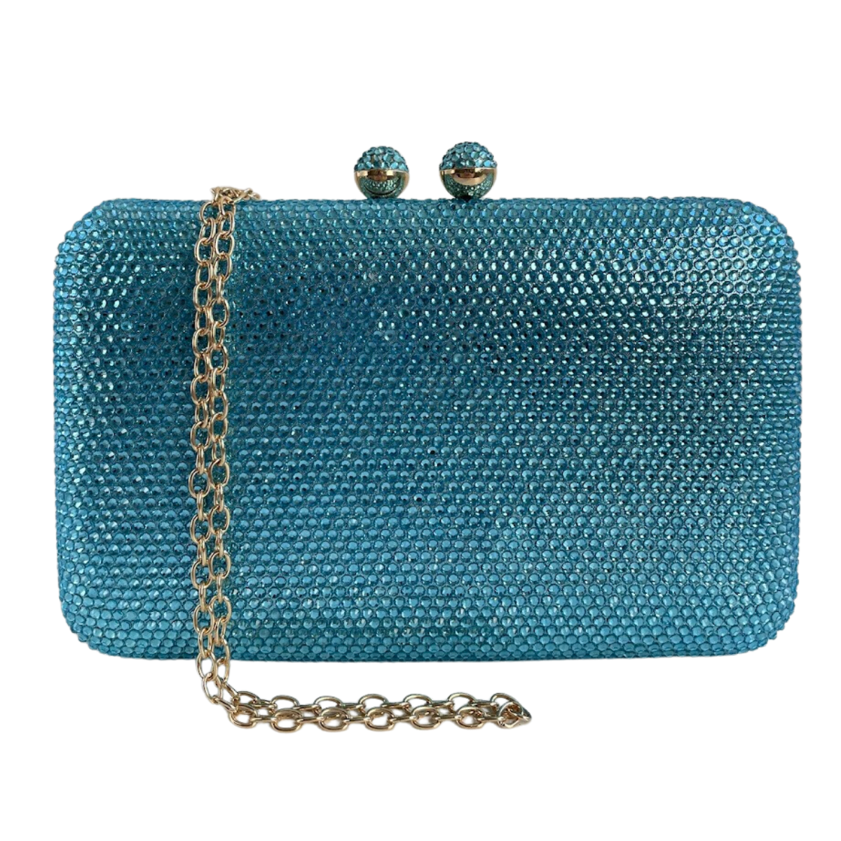 Bolsa Festa Clutch Pedraria Strass Azul Claro