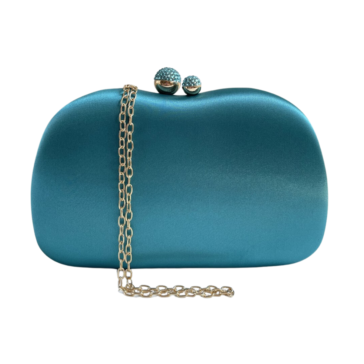 Bolsa Festa Clutch Tecido Acetinado Turquesa - ReUse