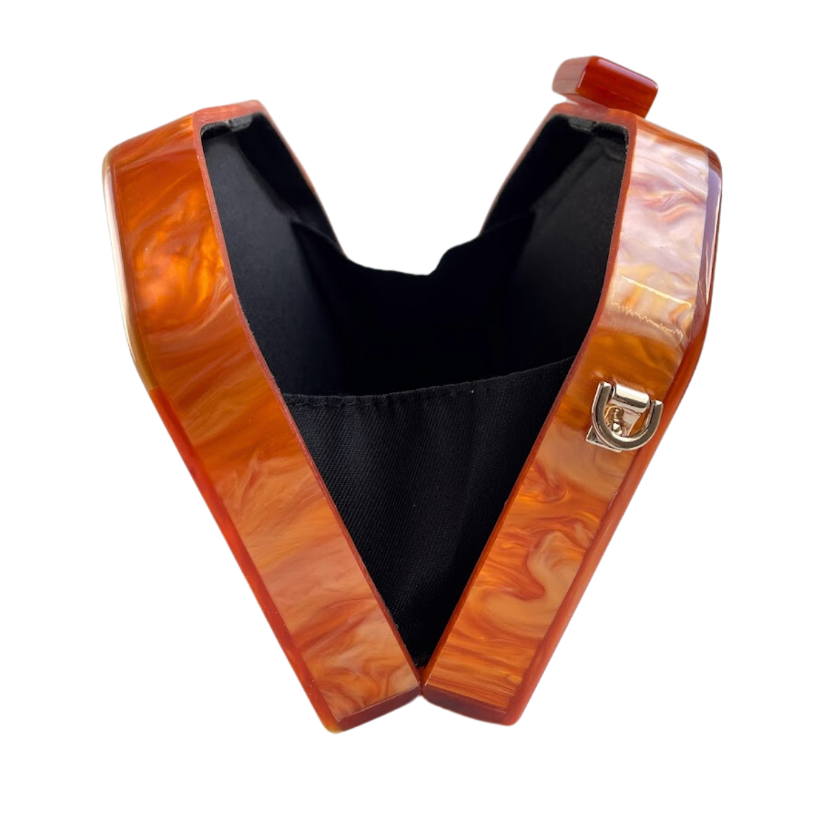 Bolsa de Festa Clutch Acrílico Trapezoidal Laranja - ReUse