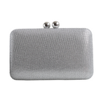 Bolsa de Festa Clutch Malha Prata