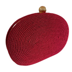 Bolsa de Festa Clutch Corda Trançada Oval Vermelha - ReUse