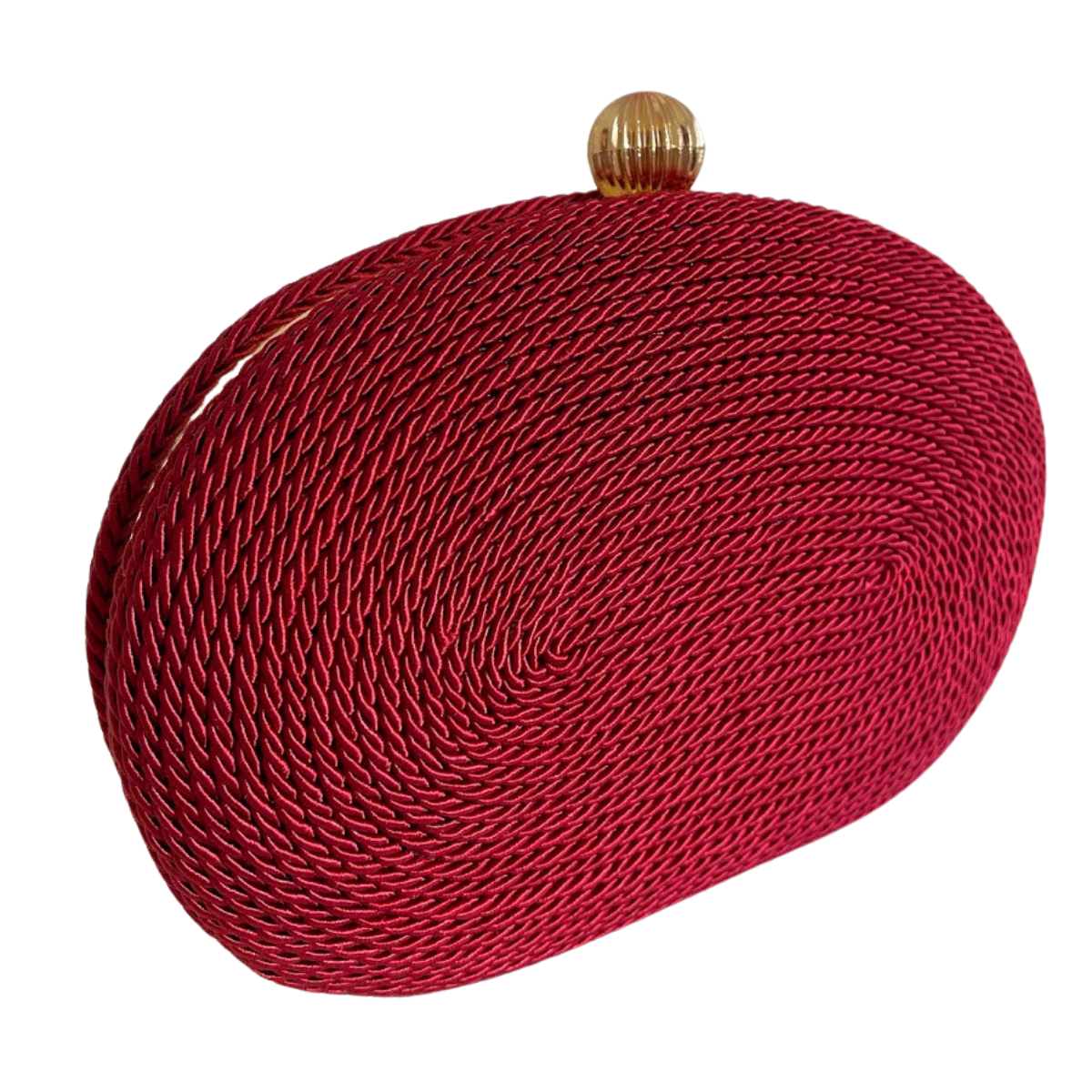 Bolsa de Festa Clutch Corda Trançada Oval Vermelha - ReUse