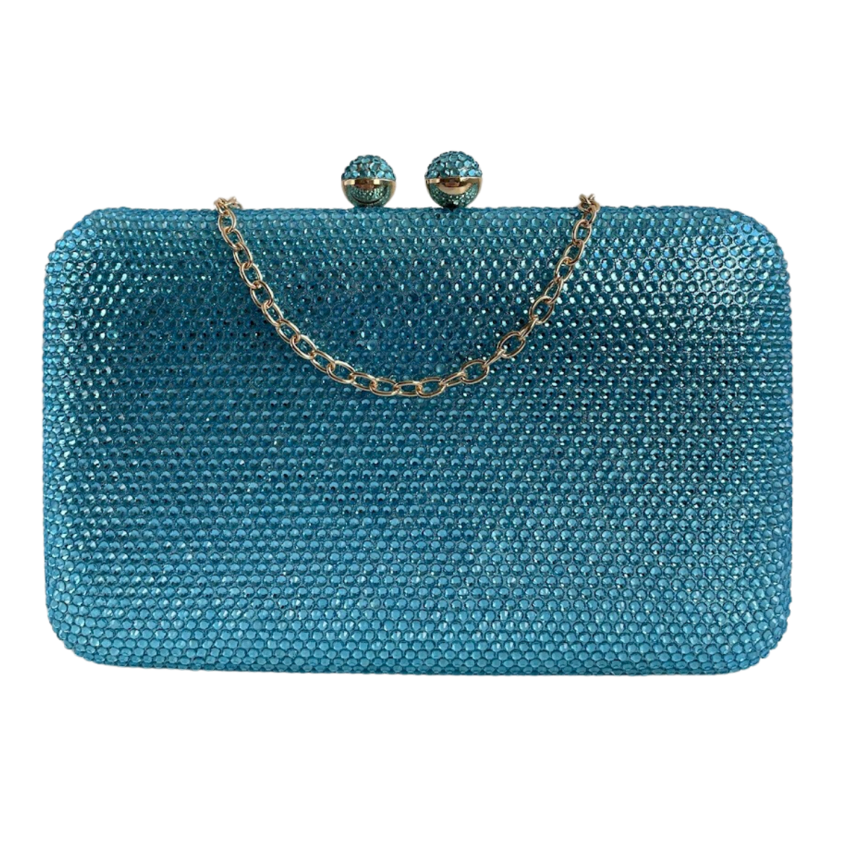 Bolsa Festa Clutch Pedraria Strass Azul Claro