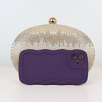 Bolsa Festa Clutch Oval Vidrilhos Dourada