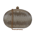 Bolsa Festa Clutch Oval Vidrilhos Dourada