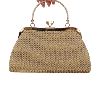 Bolsa Pouch Festa Clutch Palha Bege