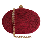 Bolsa de Festa Clutch Corda Trançada Oval Vermelha - ReUse