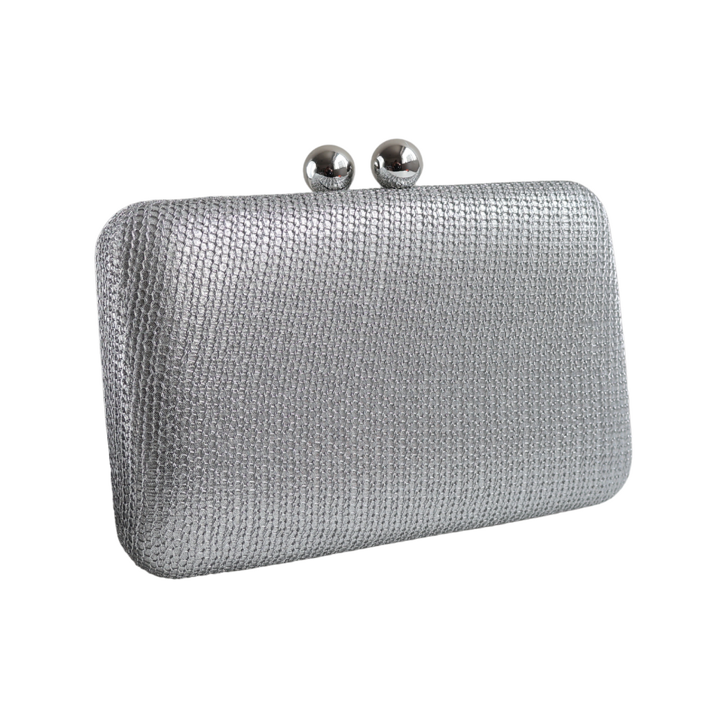 Bolsa de Festa Clutch Malha Prata