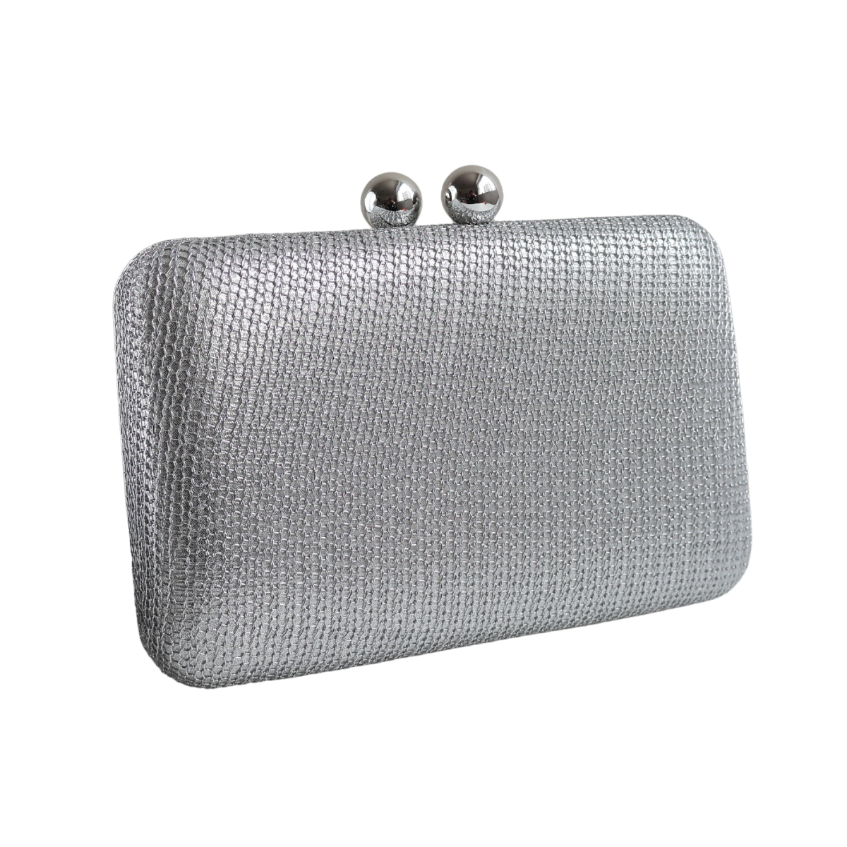 Bolsa de Festa Clutch Malha Prata