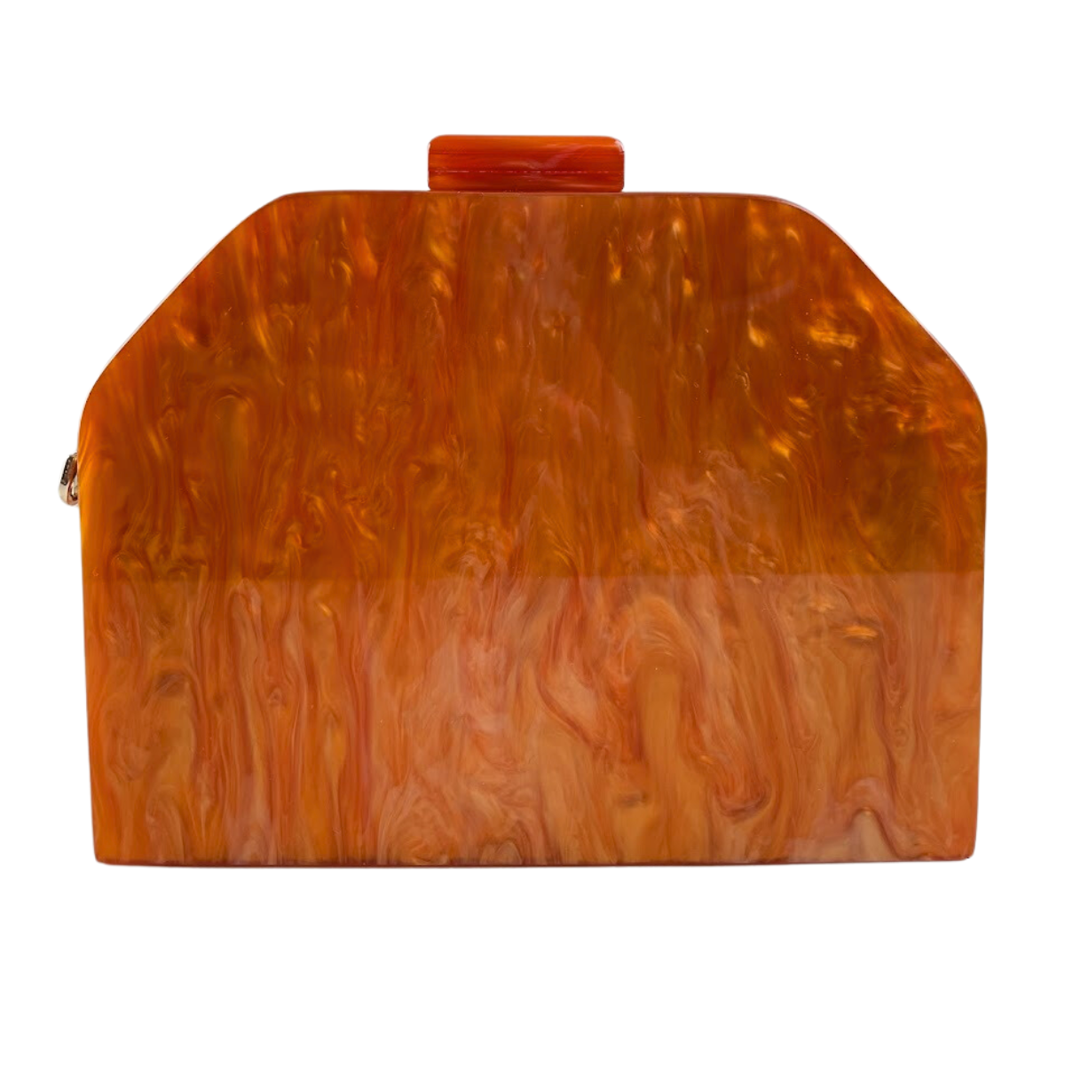 Bolsa de Festa Clutch Acrílico Trapezoidal Laranja