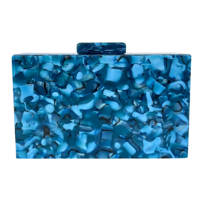 Bolsa de Festa Clutch Acrílico Rajada Azul