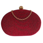 Bolsa de Festa Clutch Corda Trançada Oval Vermelha - ReUse