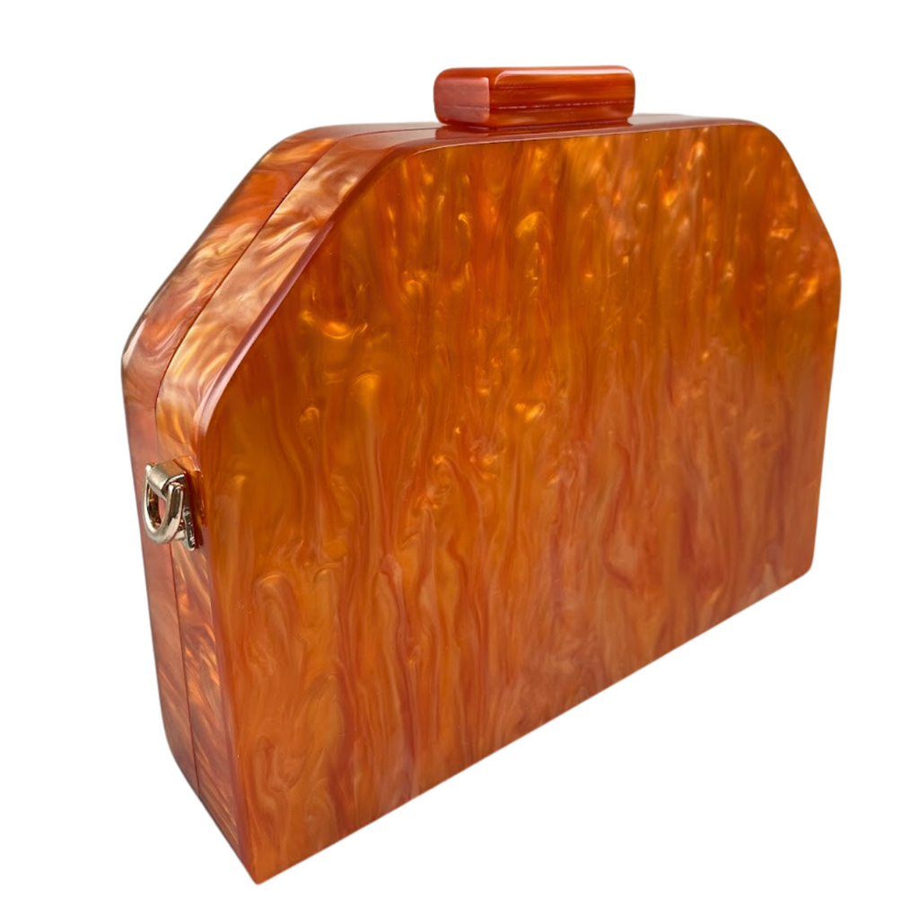 Bolsa de Festa Clutch Acrílico Trapezoidal Laranja - ReUse