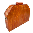 Bolsa de Festa Clutch Acrílico Trapezoidal Laranja - ReUse