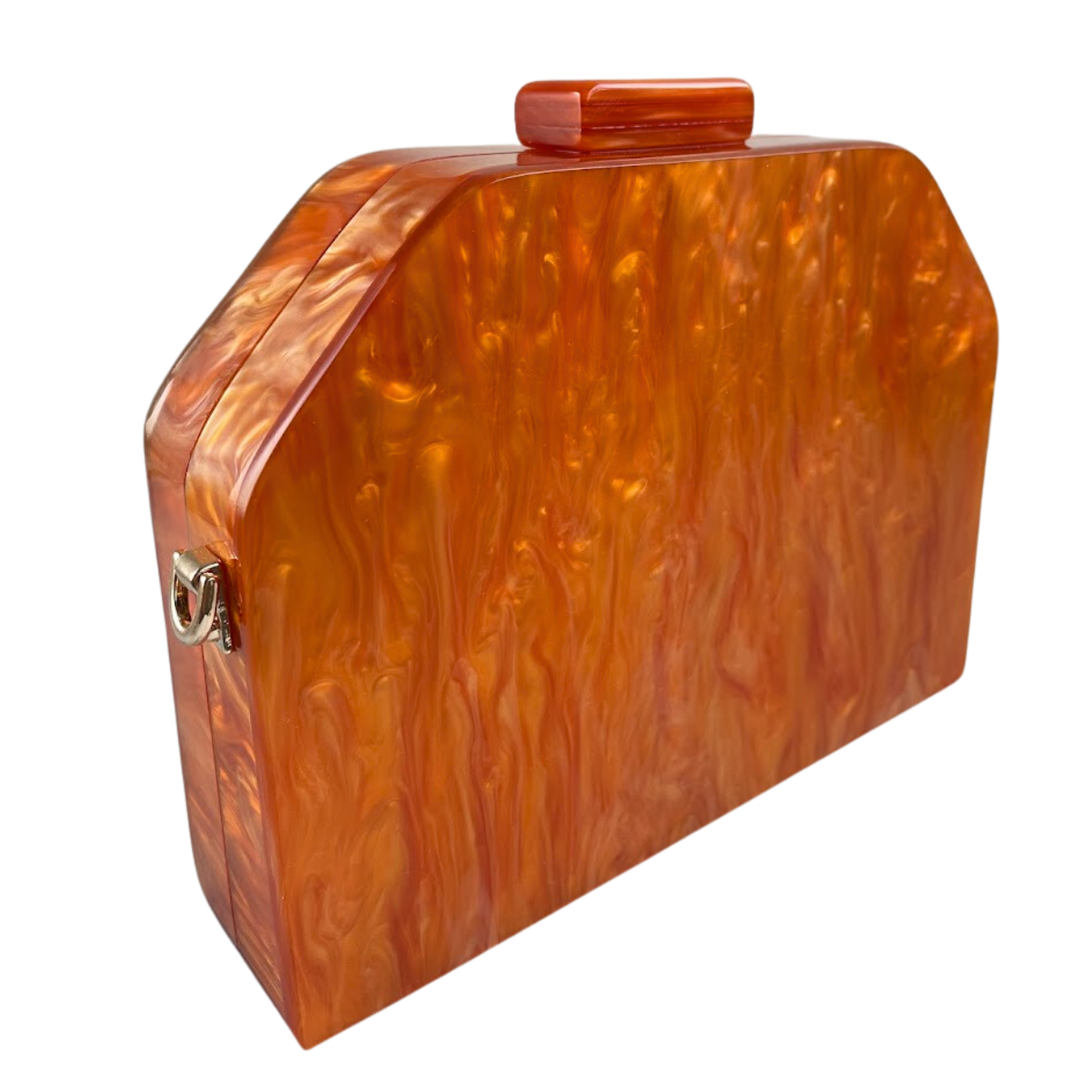 Bolsa de Festa Clutch Acrílico Trapezoidal Laranja - ReUse