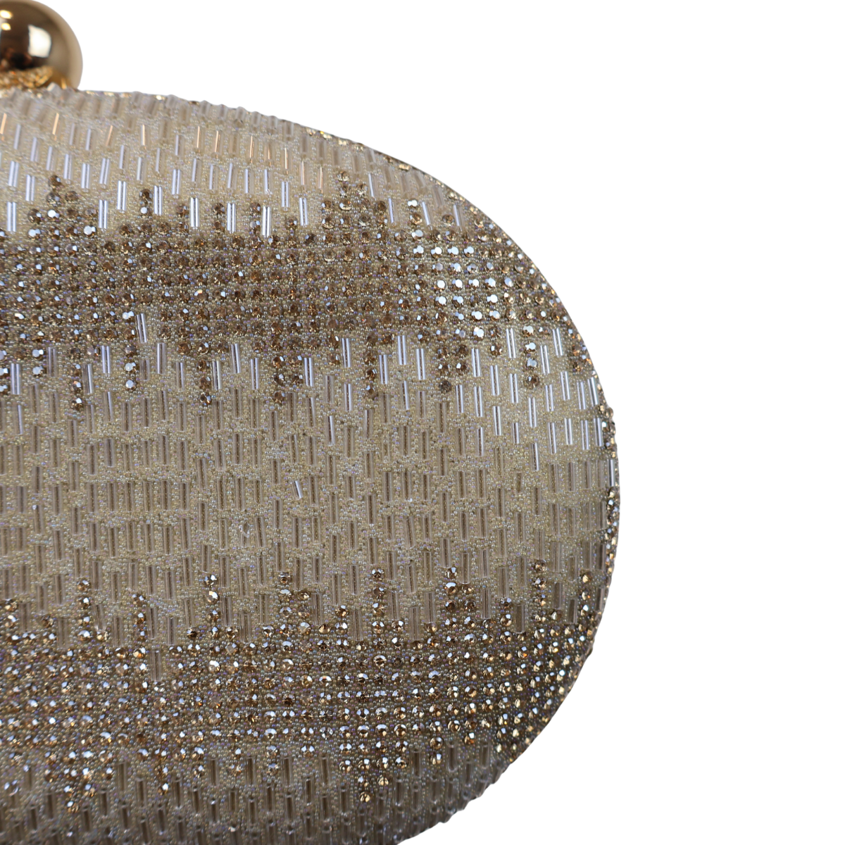 Bolsa Festa Clutch Oval Vidrilhos Dourada