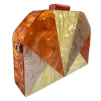 Bolsa de Festa Clutch Acrílico Trapezoidal Laranja - ReUse