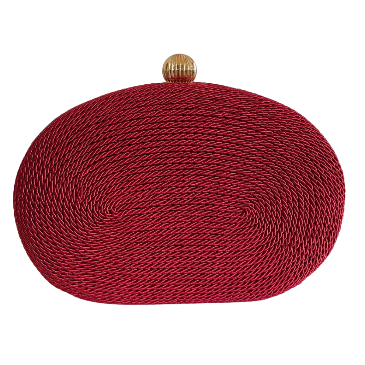 Bolsa de Festa Clutch Corda Trançada Oval Vermelha - ReUse