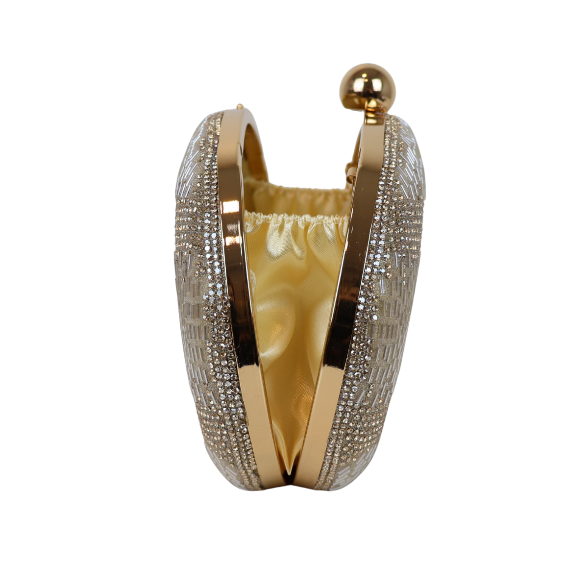 Bolsa Festa Clutch Oval Vidrilhos Dourada