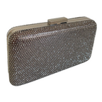 Bolsa de Festa Clutch Pedraria Strass Prata Escuro - ReUse