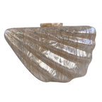 Bolsa Festa Clutch Acrílico Concha Bege Pérola - ReUse