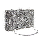 Bolsa Festa Clutch Pedraria Strass Prata