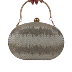 Bolsa Festa Clutch Oval Vidrilhos Dourada