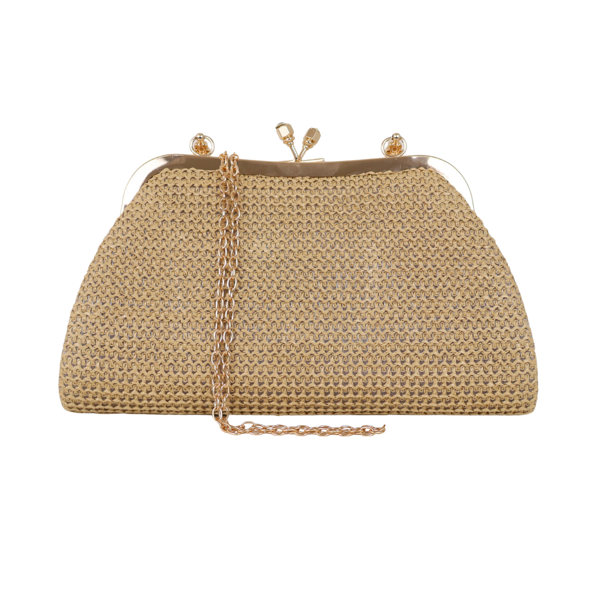 Bolsa Pouch Festa Clutch Palha Bege