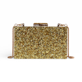 Bolsa de Festa Clutch Acrílico Dourada