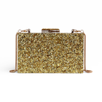 Bolsa de Festa Clutch Acrílico Dourada