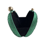 Bolsa Festa Clutch Pedraria Strass Oval Verde