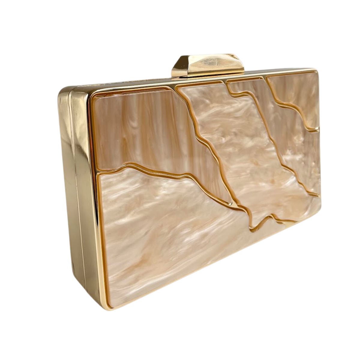 Bolsa de Festa Clutch Acrílico e Metal Bege - ReUse