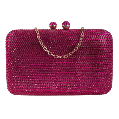 Bolsa Festa Clutch Pedraria Retangular Rosa