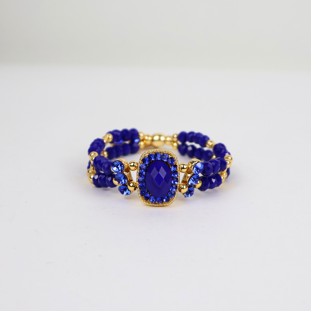 Kit Colar Choker Gargantilha e Bracelete Azul