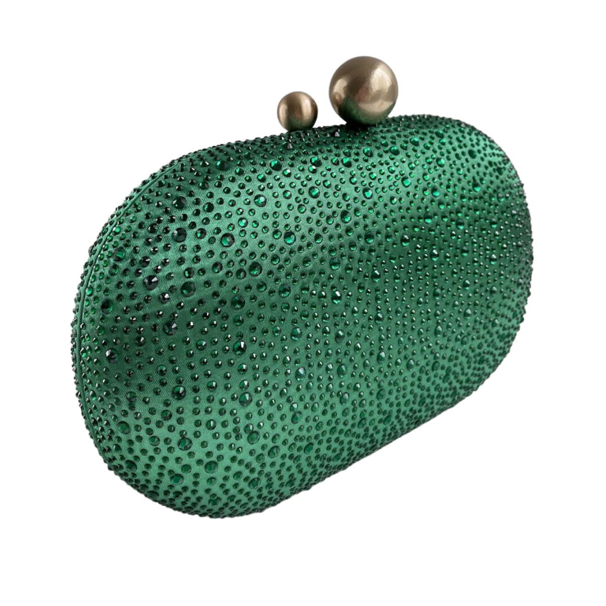 Bolsa Festa Clutch Pedraria Strass Oval Verde
