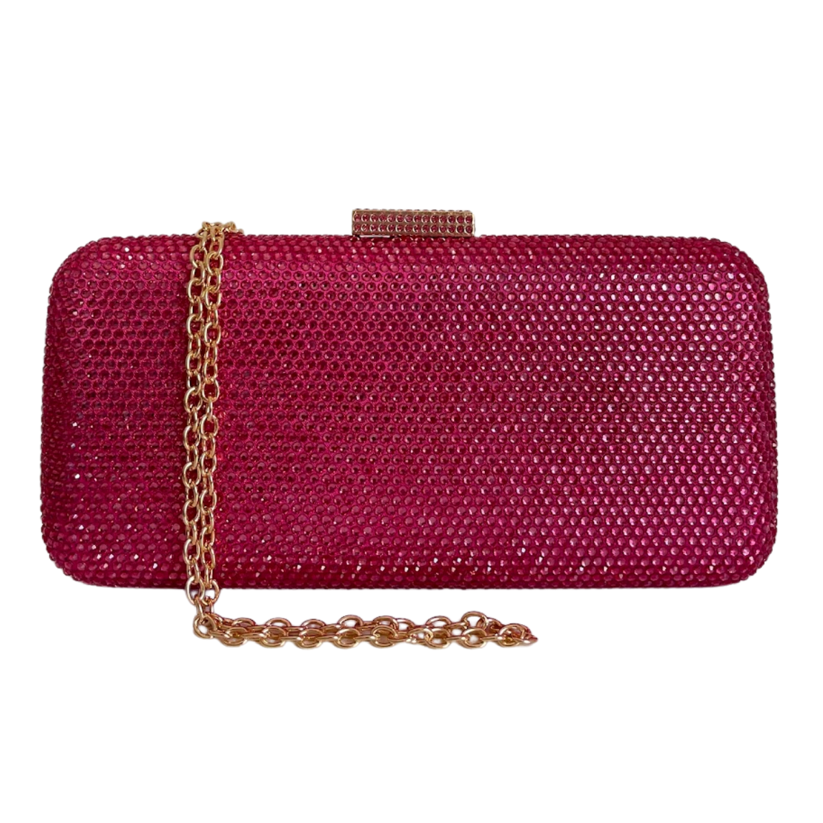 Bolsa de Festa Clutch Retangular Pedraria Rosa