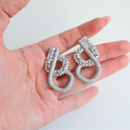 Brinco Prateado e Cristal Transparente - Semijoia
