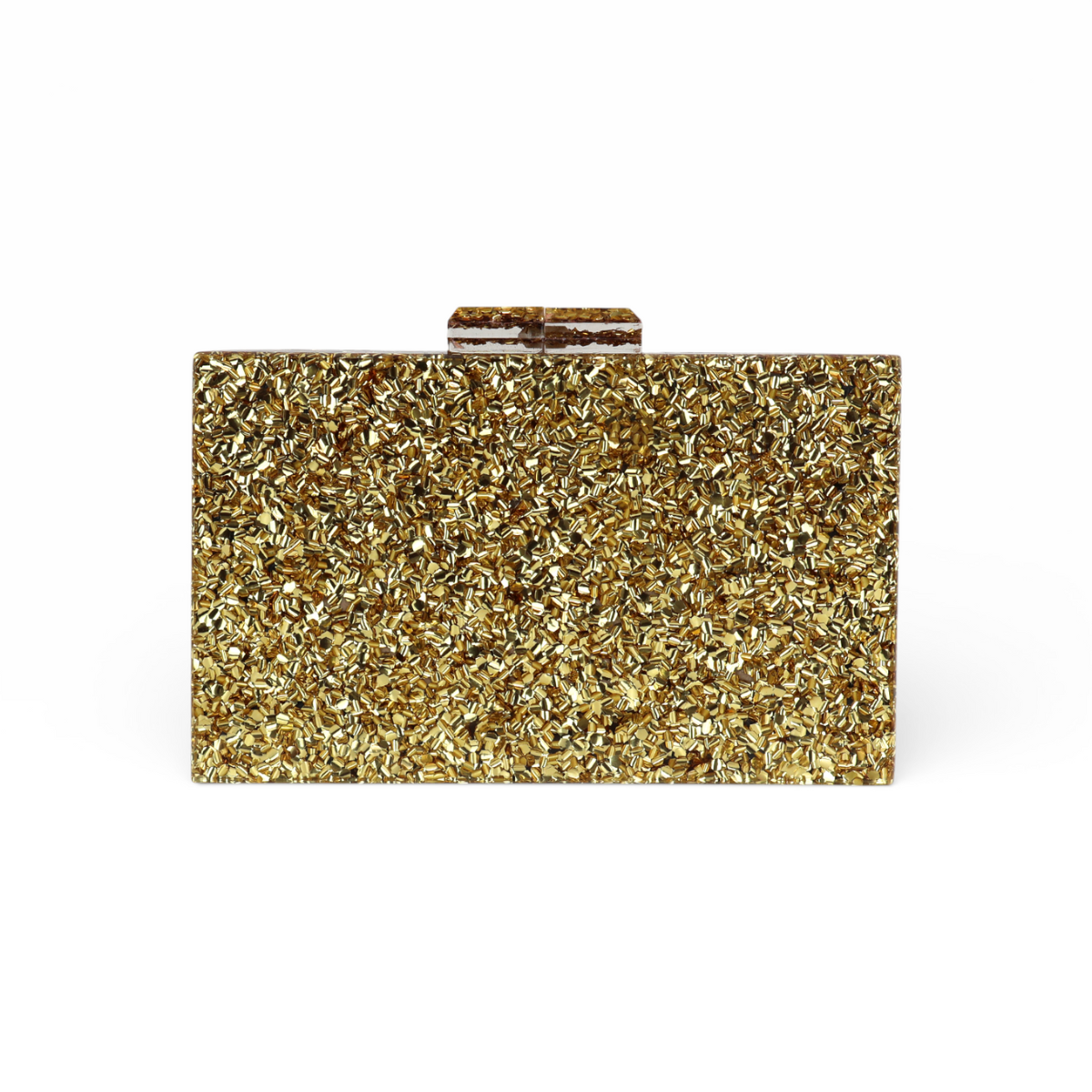 Bolsa de Festa Clutch Acrílico Dourada