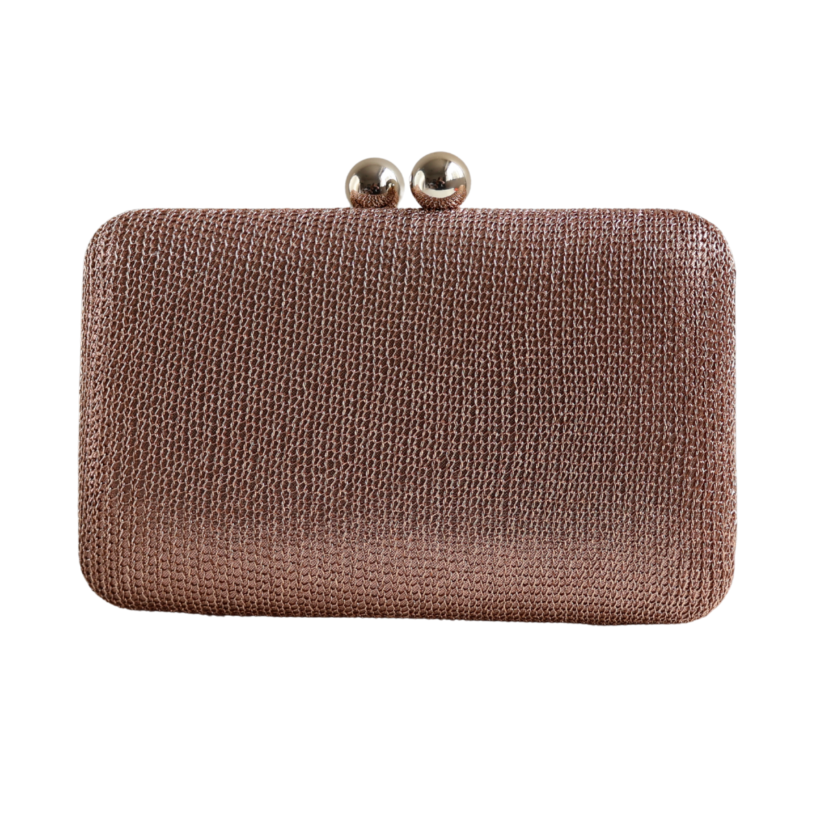Bolsa de Festa Clutch Malha Rosê Gold