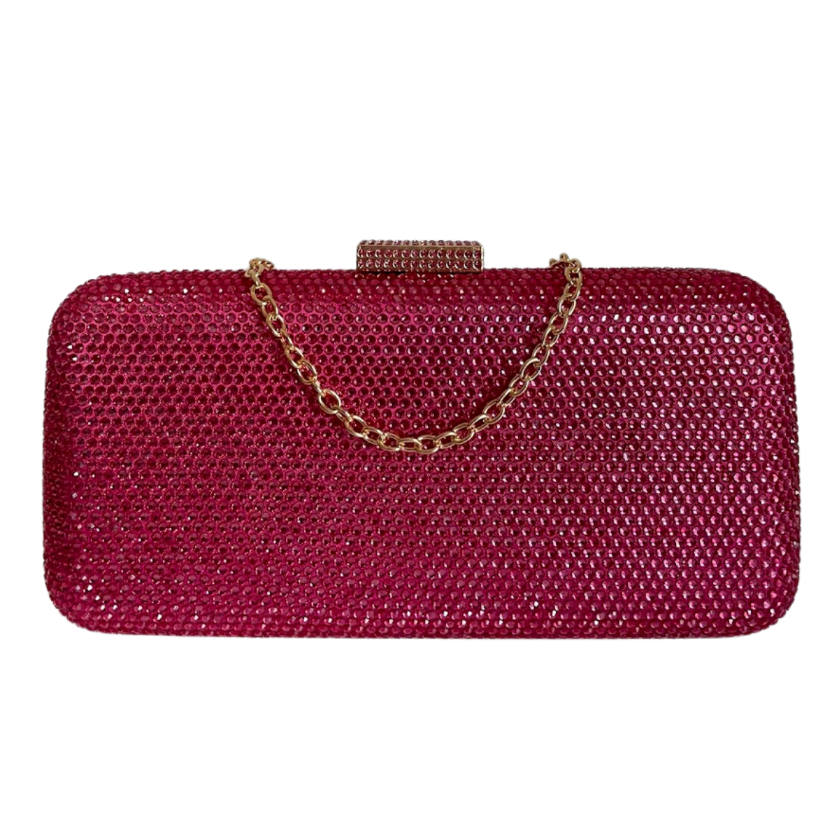 Bolsa de Festa Clutch Retangular Pedraria Rosa