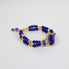 Kit Colar Choker Gargantilha e Bracelete Azul
